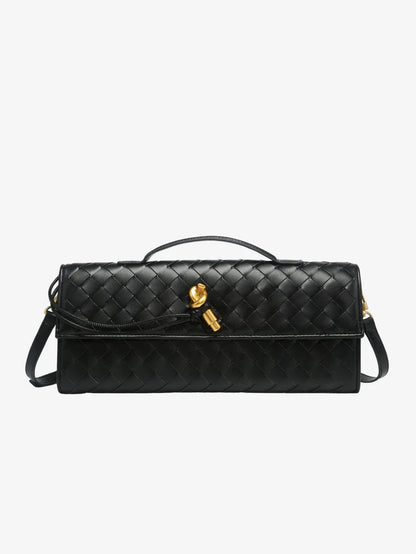 Two Way Woven Flap Clutch Shoulder Bag